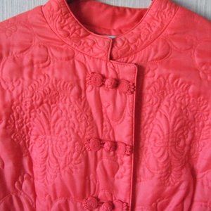 Lovely Quilted Long Coral Coloured  Dressing Gown  - M